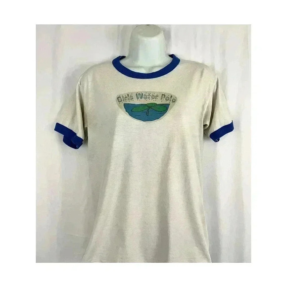 VTG Girls Water Polo T-Shirt SMALL We Were Made Stronger Retro STAINS - Picture 12 of 12